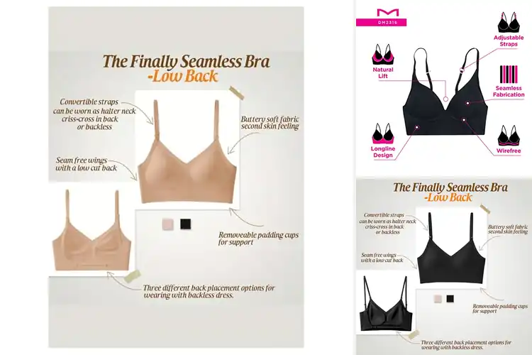 Detailed view of Best Convertible Straps Seamless Bras