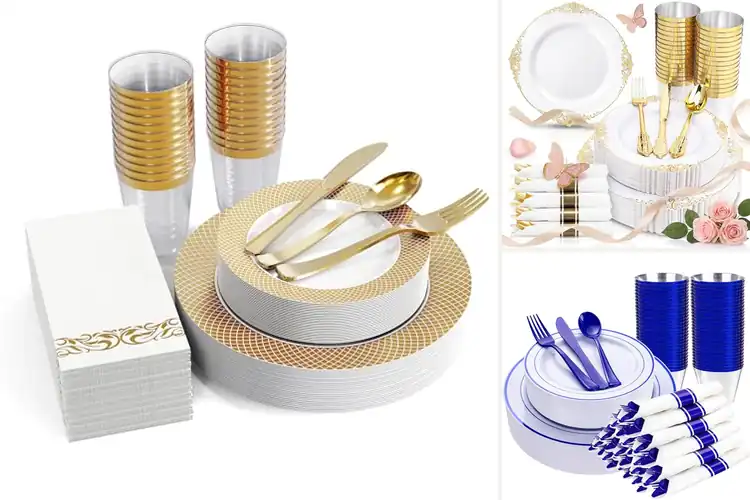 Detailed view of Best Elegant Disposable Tableware Sets