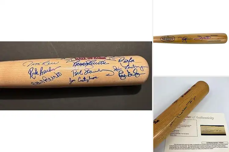 Detailed view of Best Hall Of Fame Signed Baseball Bat