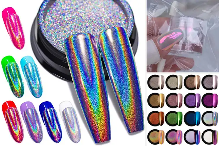 Detailed view of Best Holographic Nail Chrome Powders