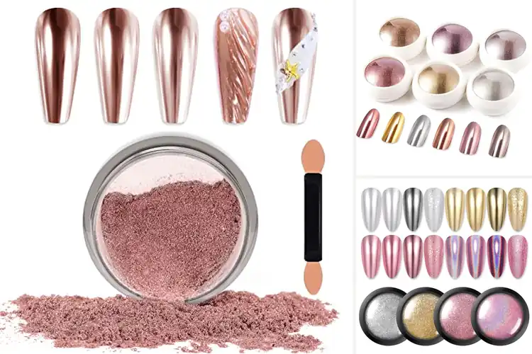 Detailed view of Best Rose Gold Chrome Nail Powders